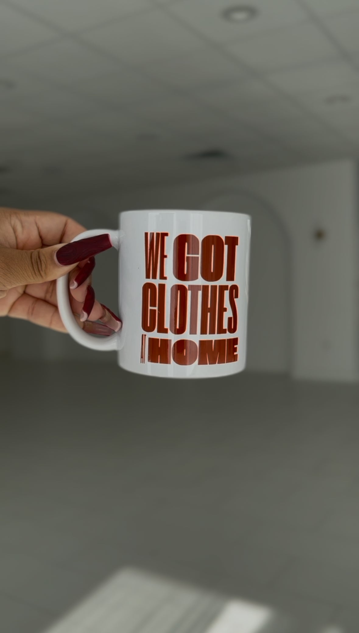 "At Home" Mug - White/Orange