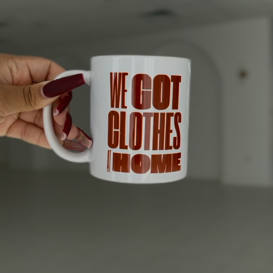 "At Home" Mug - White/Orange